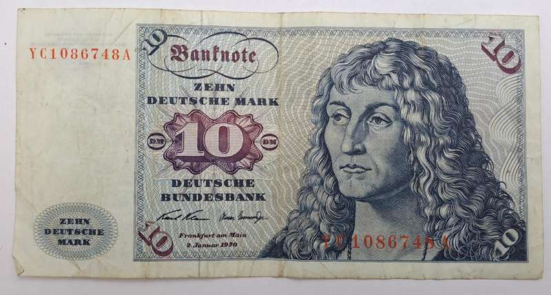 1970 Germany 10 Deutsche Mark-Federal Republic of Germany Banknote