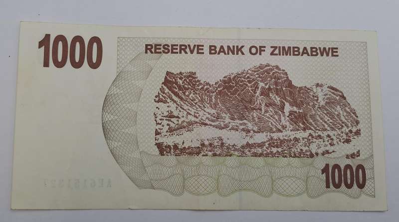 2006 Zimbabwe 1000 Dollars Bearer Cheque