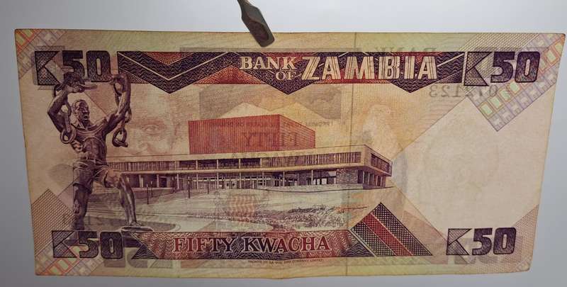 1986-1987 Zambia 50 Kwacha Bank Note