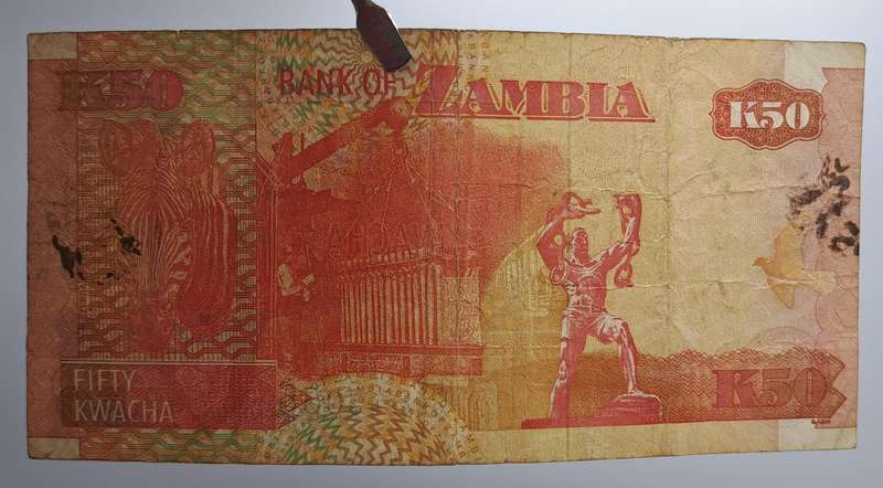 1992-2010 Zambia 50 Kwacha Bank Note