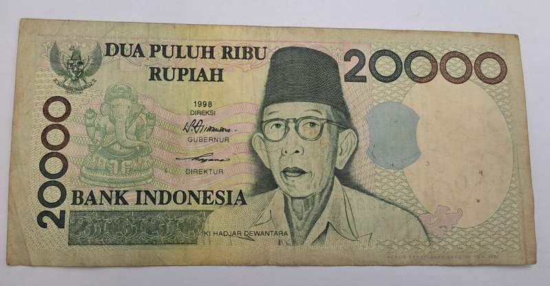 1998 Indonesie 20 000 Rupiah-Bank Note