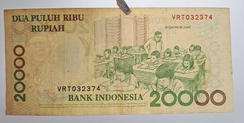 1998 Indonesie 20 000 Rupiah-Bank Note