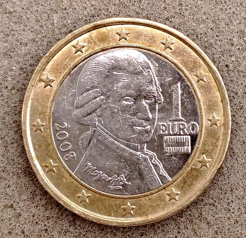 2008 Austria 1 Euro 2nd map Coin