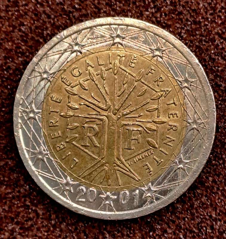 2001 France 2 Euro 1st map Coin