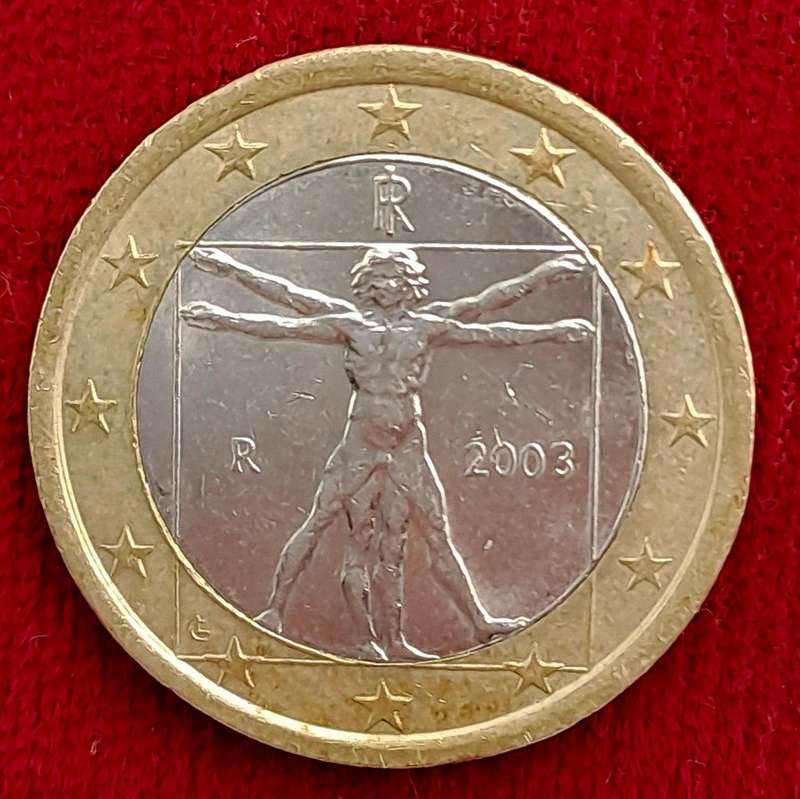2003 Italy 1 Euro 2nd map-Coin