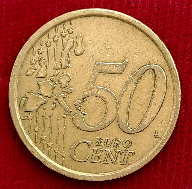 2002 Spain 50 Euro Cents 1st map- Coin