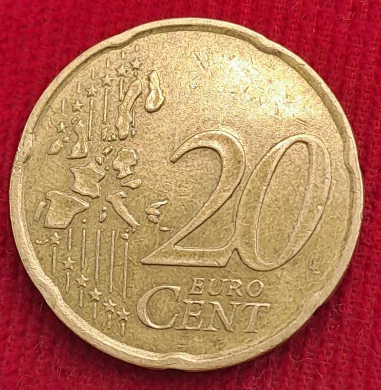 2002 France 20 Euro Cents 1st map- Coin