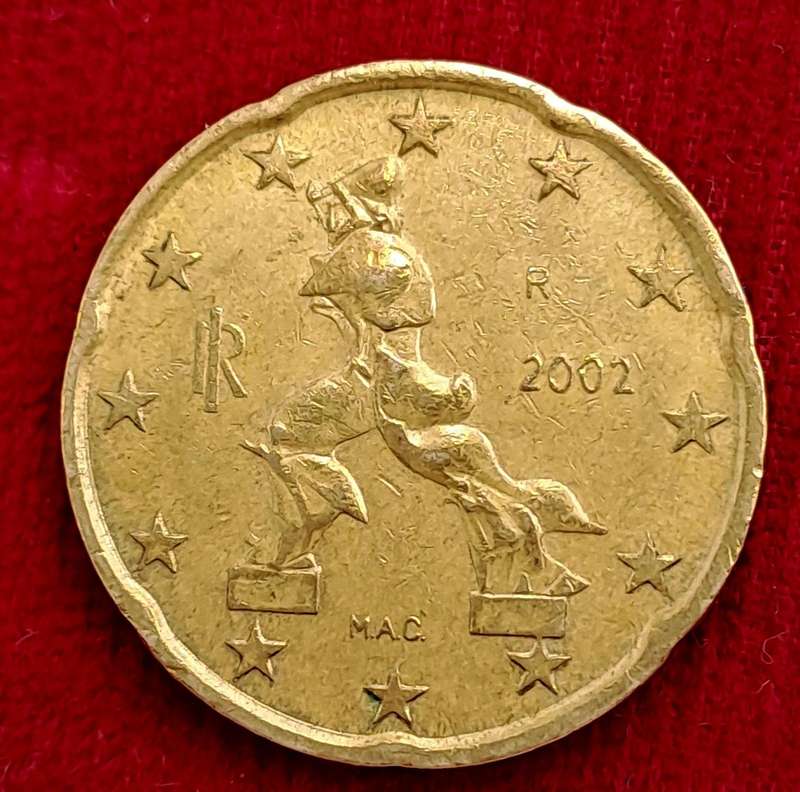2002 Italy 20 Euro Cents  1st map