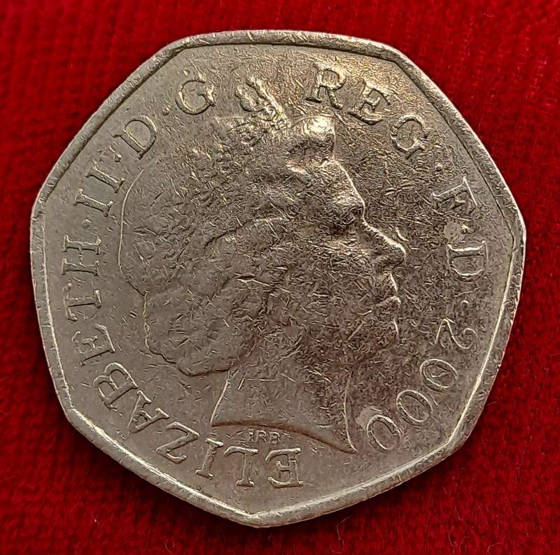 2000 United Kingdom 50 Pence - Elizabeth II 4th portrait, Britannia