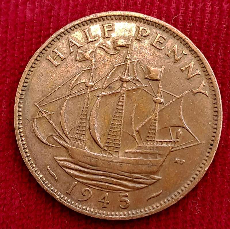 1 945 United Kingdom ½ Penny - George VI with 'IND:IMP'