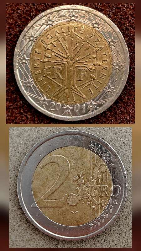 2001 France 2 Euro 1st map Coin