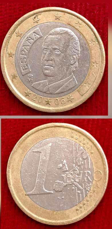 2006 Spain 1 Euro - Juan Carlos I 1st type, 1st map-Coin