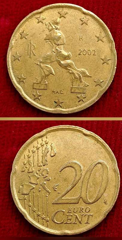 2002 Italy 20 Euro Cents  1st map