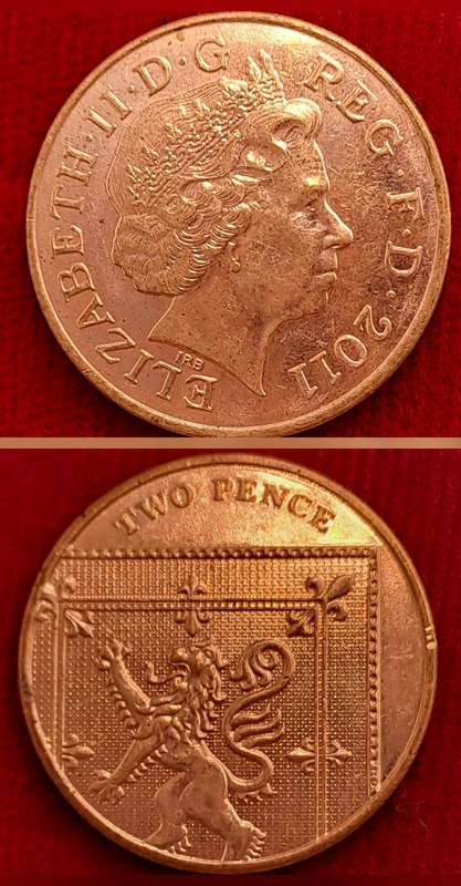 2011 United Kingdom 2 Pence - Elizabeth II 4th portrait, Royal Shield
