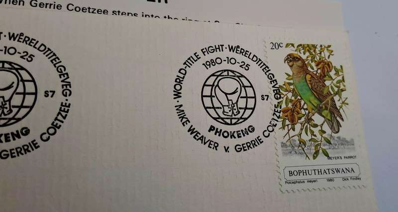 1980 Bophuthatswana Gerrie Coetzee vs Mike Weaver World Title Fight FDC 1.14(2 Available)