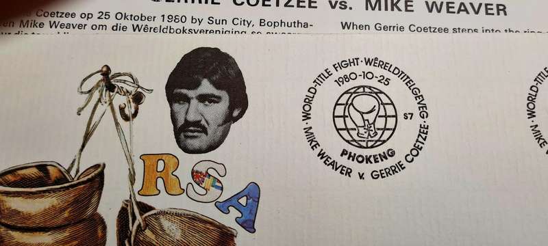 1980 Bophuthatswana Gerrie Coetzee vs Mike Weaver World Title Fight FDC 1.14(2 Available)