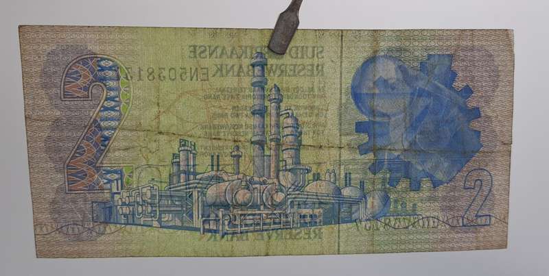 1984 South Afrika 2 Rand Note-G .P .C . de Kock - Third Issue  Afrikaans -English