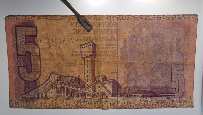 1990 South Africa R5 Note - C . L. Stals - First Issue -English-Afrikaans
