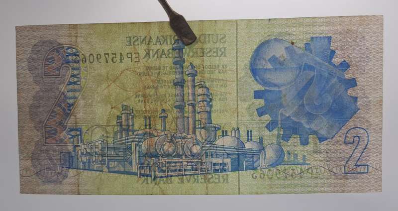 1984 South Africa R2 ( Two Rand ) Note -G .P .C . de Kock - Third Issue  -Afrikaans-English