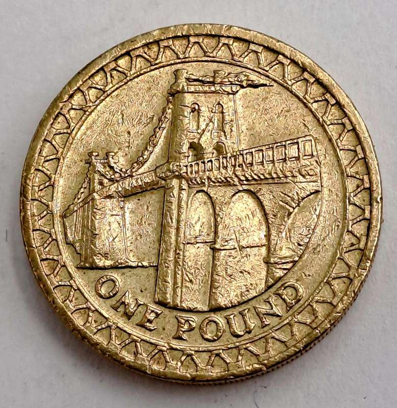 2005 1 Pound - Elizabeth II 4th portrait, Menai Bridge
