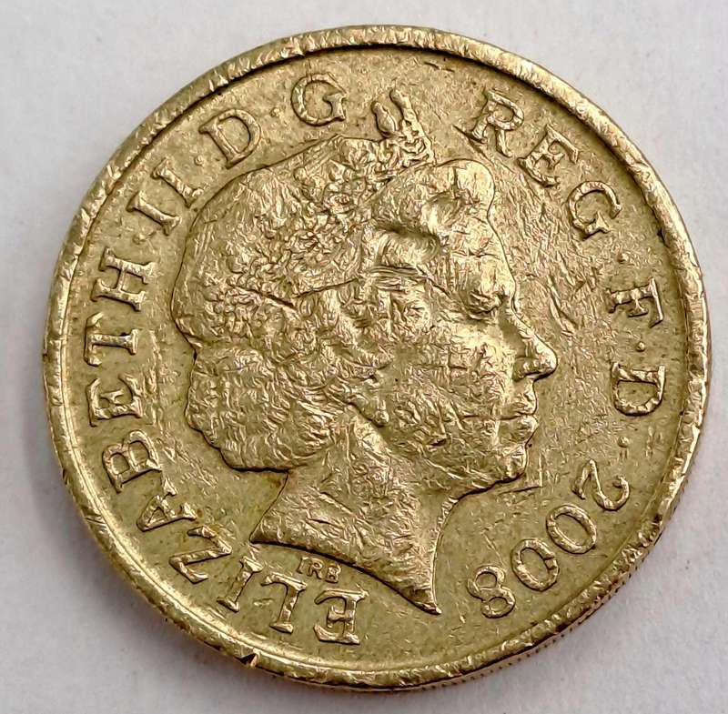 2008 1 Pound - Elizabeth II 4th portrait, Royal Shield