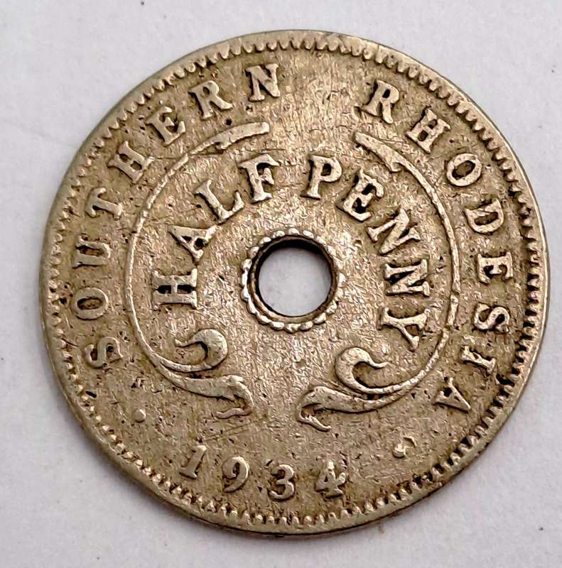 1934 Southern Rhodesia ½ Penny - George V
