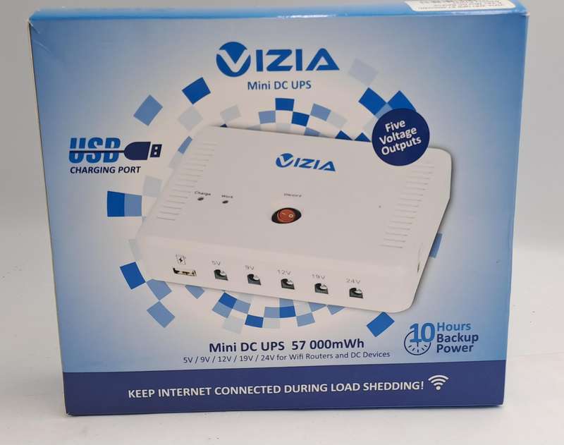 10 Hours backup power- VIZIA WiFi UPS 57 000mWh for Router 5-24V DC Backup Battery Power