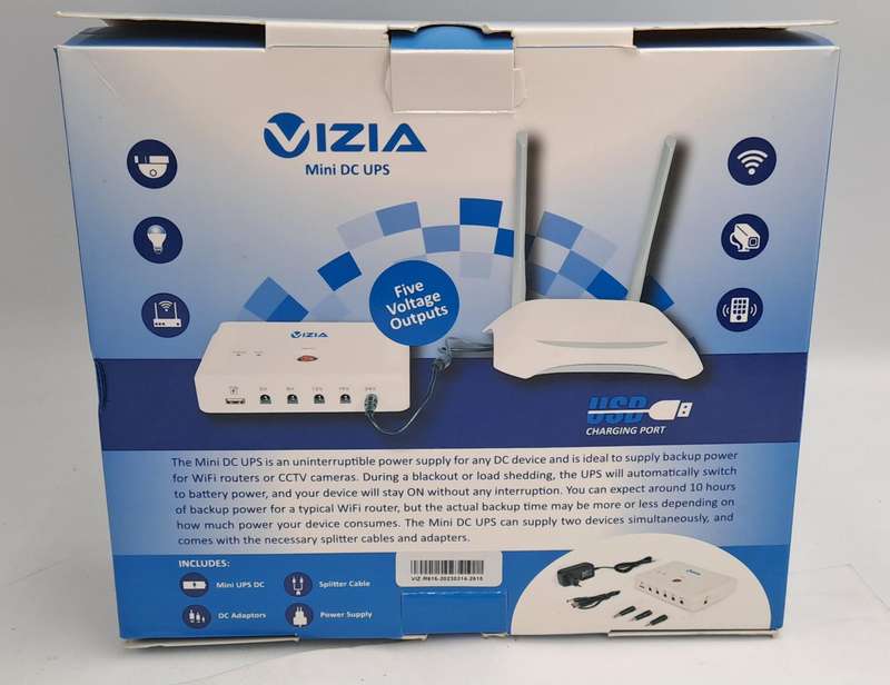 10 Hours backup power- VIZIA WiFi UPS 57 000mWh for Router 5-24V DC Backup Battery Power