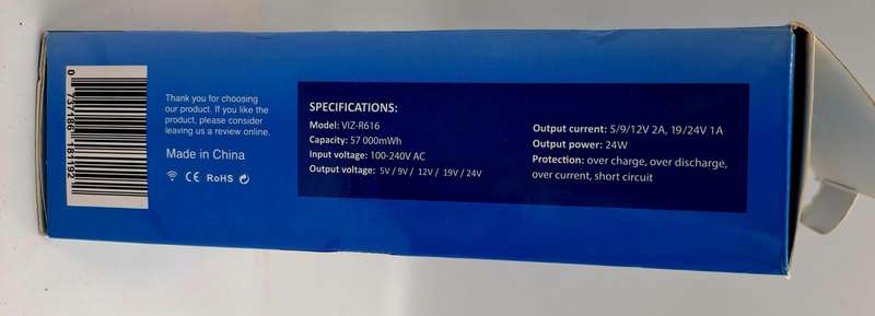 10 Hours backup power- VIZIA WiFi UPS 57 000mWh for Router 5-24V DC Backup Battery Power