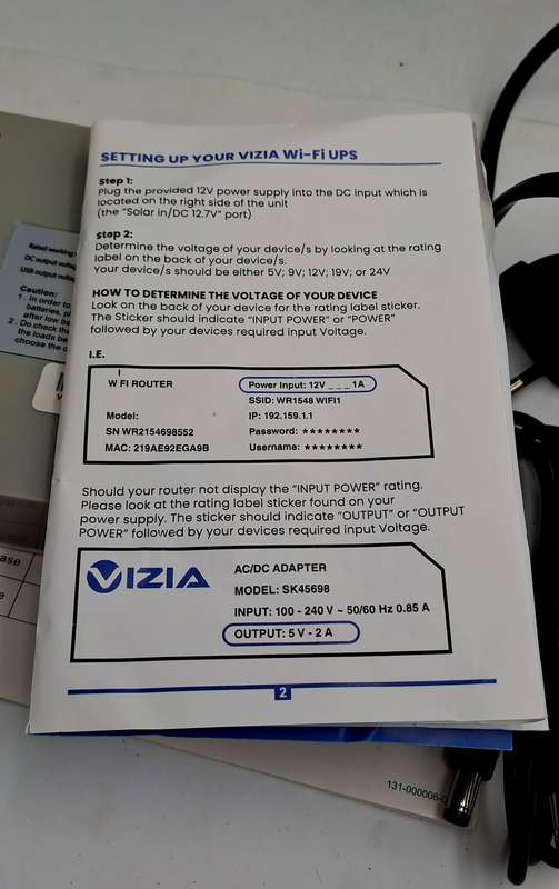 10 Hours backup power- VIZIA WiFi UPS 57 000mWh for Router 5-24V DC Backup Battery Power