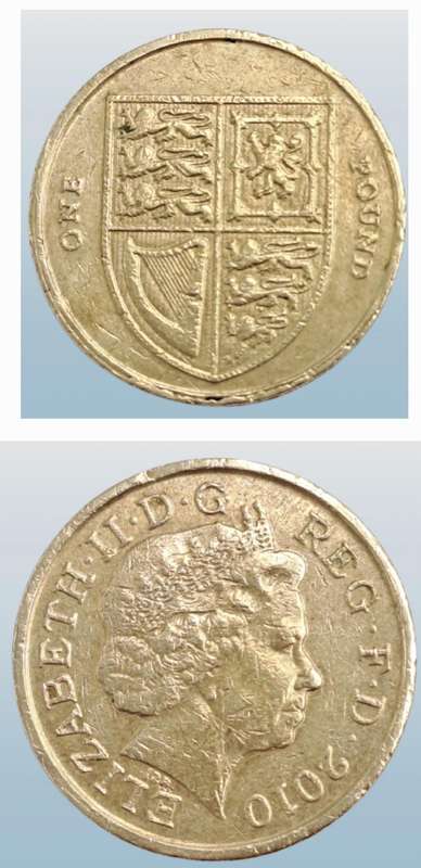 2010 1 Pound - Elizabeth II 4th portrait, Royal Shield