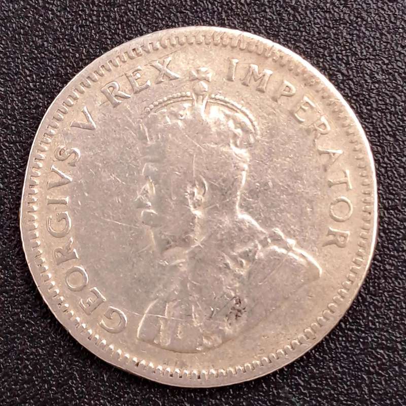 1936 South Africa  Silver 6 Pence - George V SUID-AFRIKA 6D