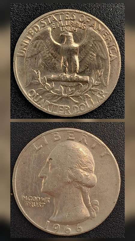 1966 United States of America  ¼ Dollar  "Washington Quarter"