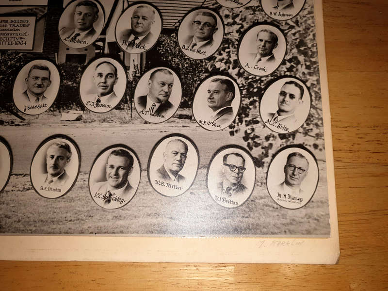 1964-Poster Master Builders & Allied Trades association Witwatersrand -Executive Committee-504x402mm