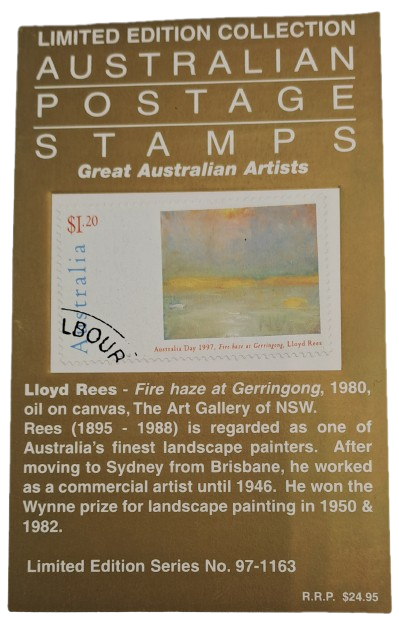 Limited edition No 97 of only 1163 Collection Australian Postage Stamp-Great Australian Artist