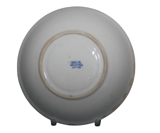 1940's Small VINTAGE  Blue and White  saucer made in occupied Japan - 142mm