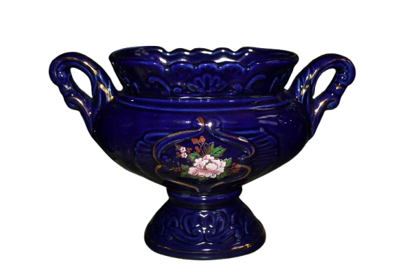 Vintage 1990 deluxe 3-Piece Stoneware Kobalt Vase Set Made in Taiwan expressly for YDC,York-as new