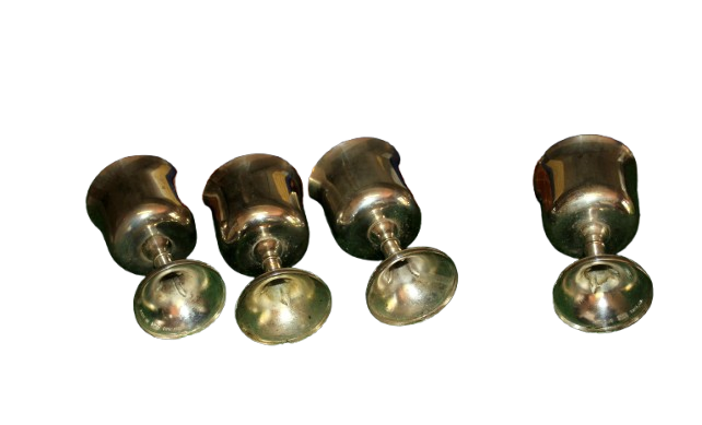 4 Vintage Ianthe EPNS wine Goblets in Box 370x151x80mm -Silver plated