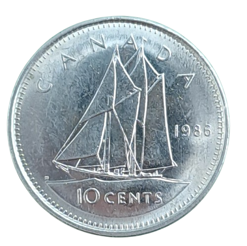1986 10 Cents - Elizabeth II 2nd portrait modified