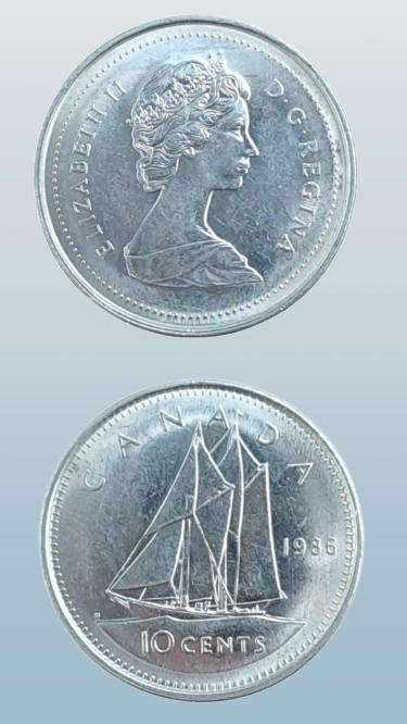 1986 10 Cents - Elizabeth II 2nd portrait modified