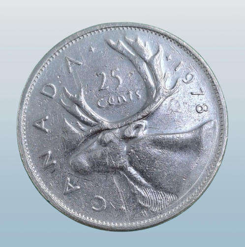 1978 Canada 25 Cents - Elizabeth II 2nd portrait, Nickel
