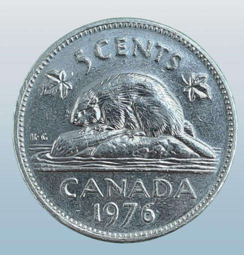 1976 Canada  5 Cents - Elizabeth II 2nd portrait