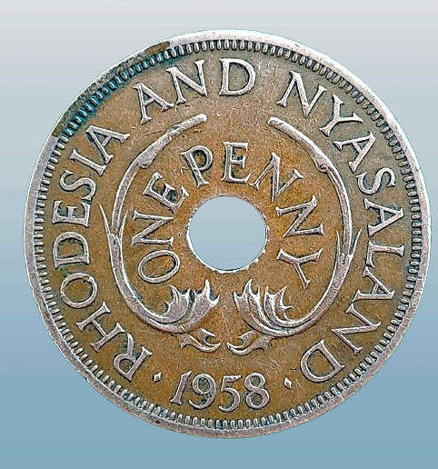 1956 Rhodesia and Nyasaland 1 Penny - Elizabeth II