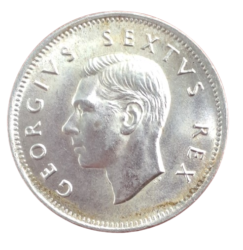 1951 South Africa  SILVER 1 Shilling - George VI Rex Imperator-UNC