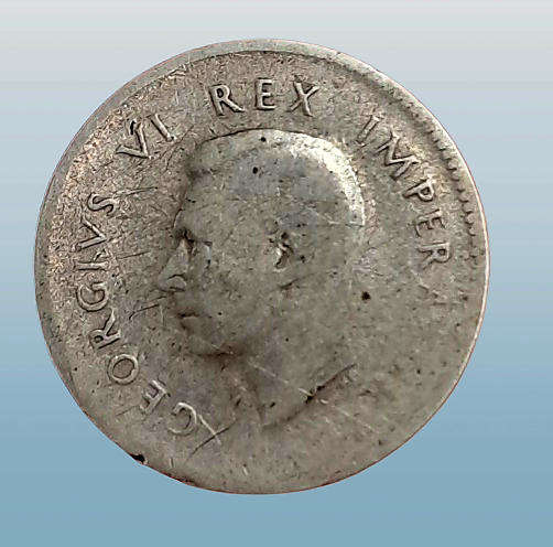 1940 South Africa  SILVER 3 Pence - George VI Rex Imperator