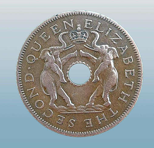 1956 Rhodesia and Nyasaland 1 Penny - Elizabeth II