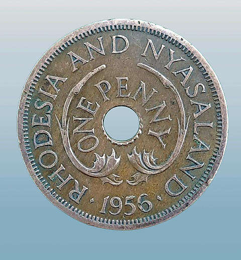 1956 Rhodesia and Nyasaland 1 Penny - Elizabeth II