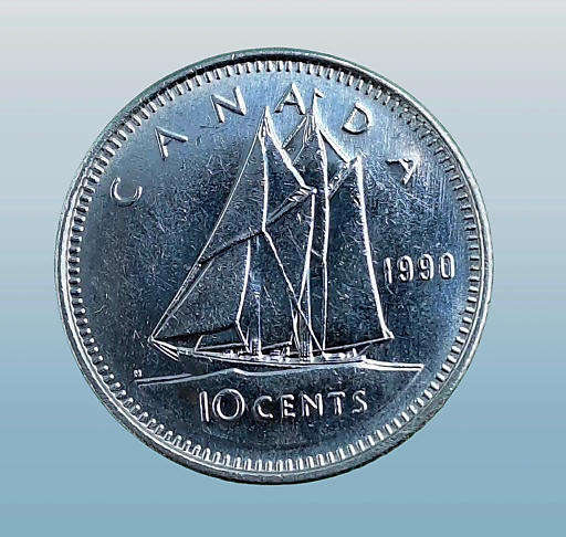 1990 Canada 10 Cents - Elizabeth II 3rd Portrait