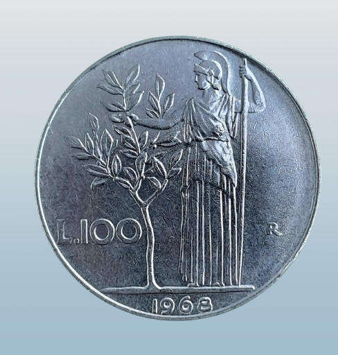 1968 Italy 100 Lire large type