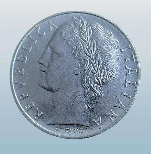 1968 Italy 100 Lire large type